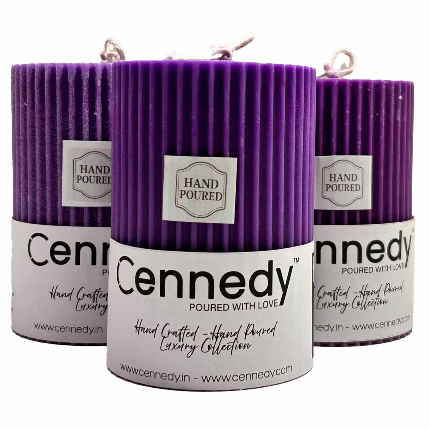 Hand-Poured Luxury Purple Pillar Candle | Artisanal Design | Premium Home Décor