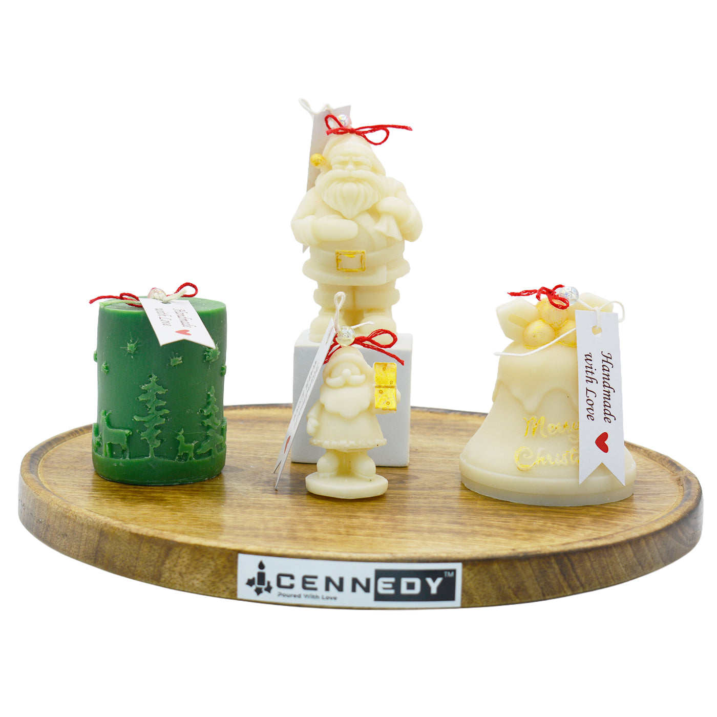 Christmas Soy Wax Lavender Chamomile Candle Set – Santa Reindeer Décor Gift