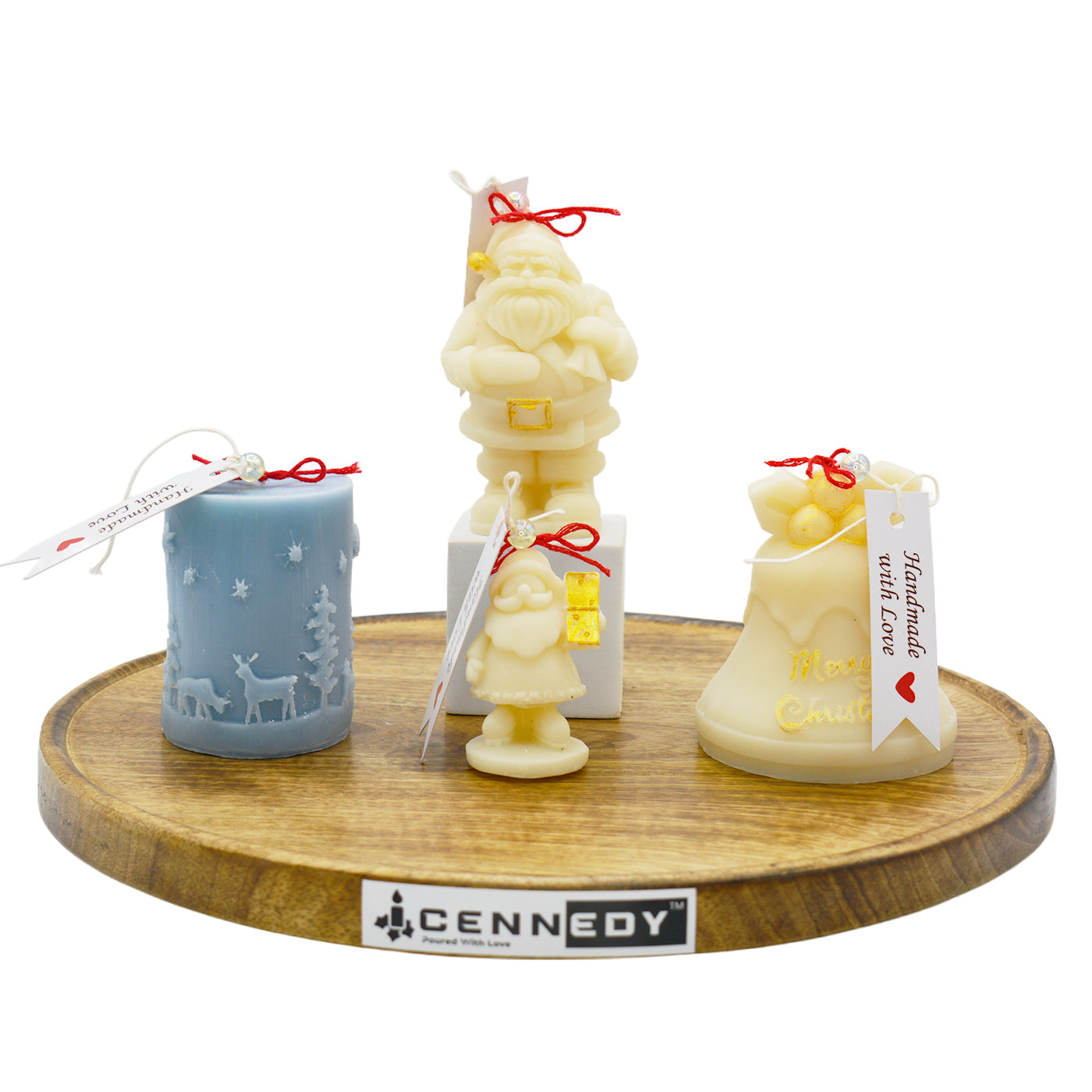 Christmas Soy Wax Lavender Chamomile Candle Set – Santa Reindeer Décor Gift