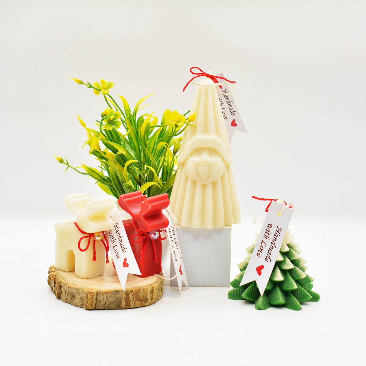 Handmade Christmas Candles Set Lavender Chamomile Premium Gift
