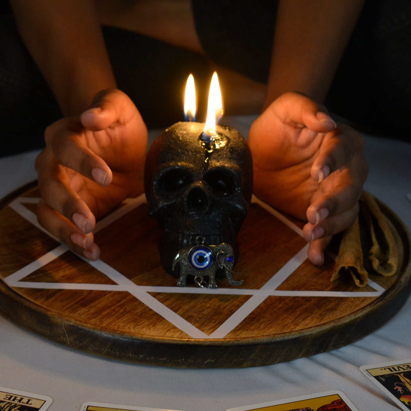 Skull Candles Pair – Unique Gothic Decorative Candles for Home,Spell & Theme Décor