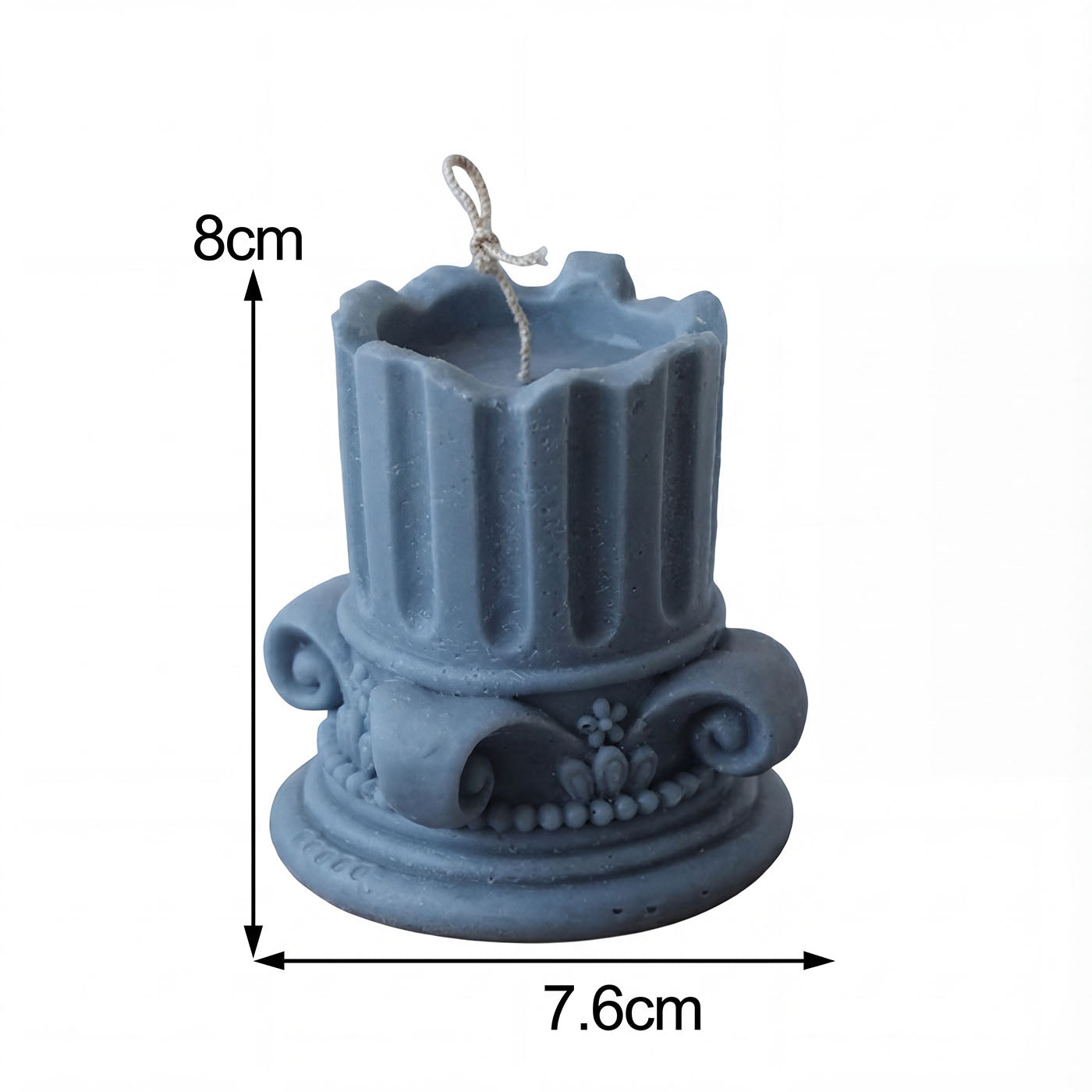 Fondant Cylinder Pillar Candles, 2Pcs, Handmade, Aromatic, Pure Soy Wax