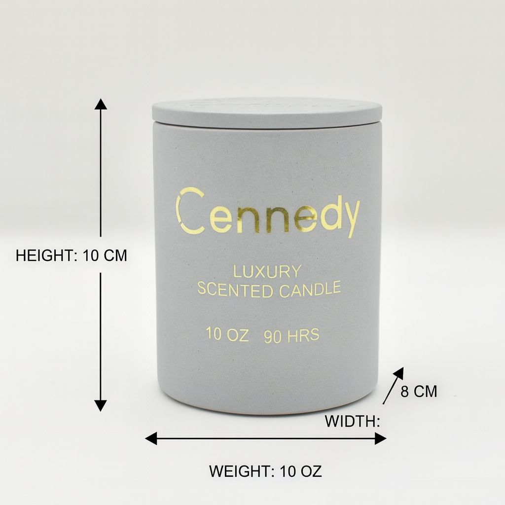 Ylang Ylang Aromatic Hand Crafted  Scented Candle in Concrete Jar