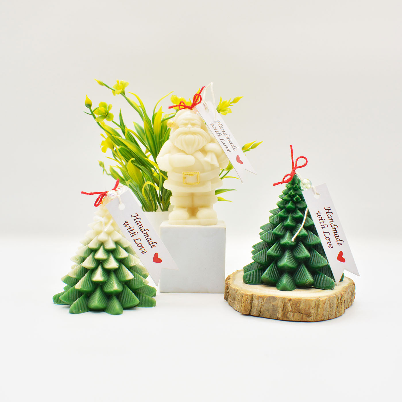 Christmas Candle Gift Set Handmade Lavender Chamomile Festive Décor