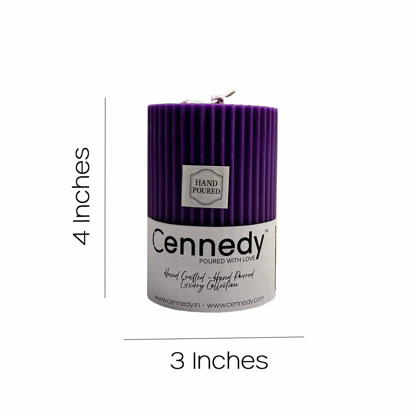 Hand-Poured Luxury Purple Pillar Candle | Artisanal Design | Premium Home Décor