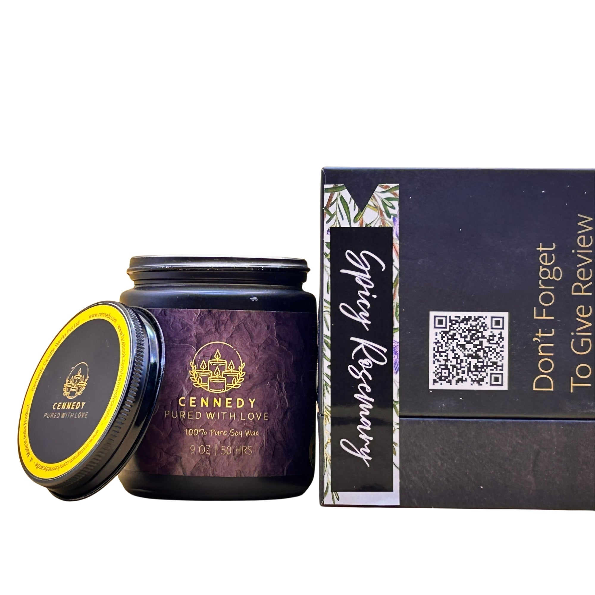 Rosemary Luxury Aromatic Amber Jar Scented Candle