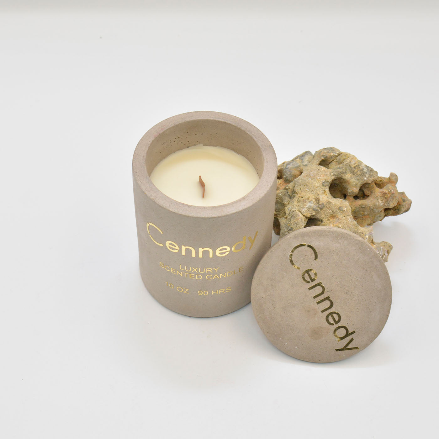 Coffe Vanilla Luxury Hand Crafted Scented Candle in Concrete Jar - 10 Oz