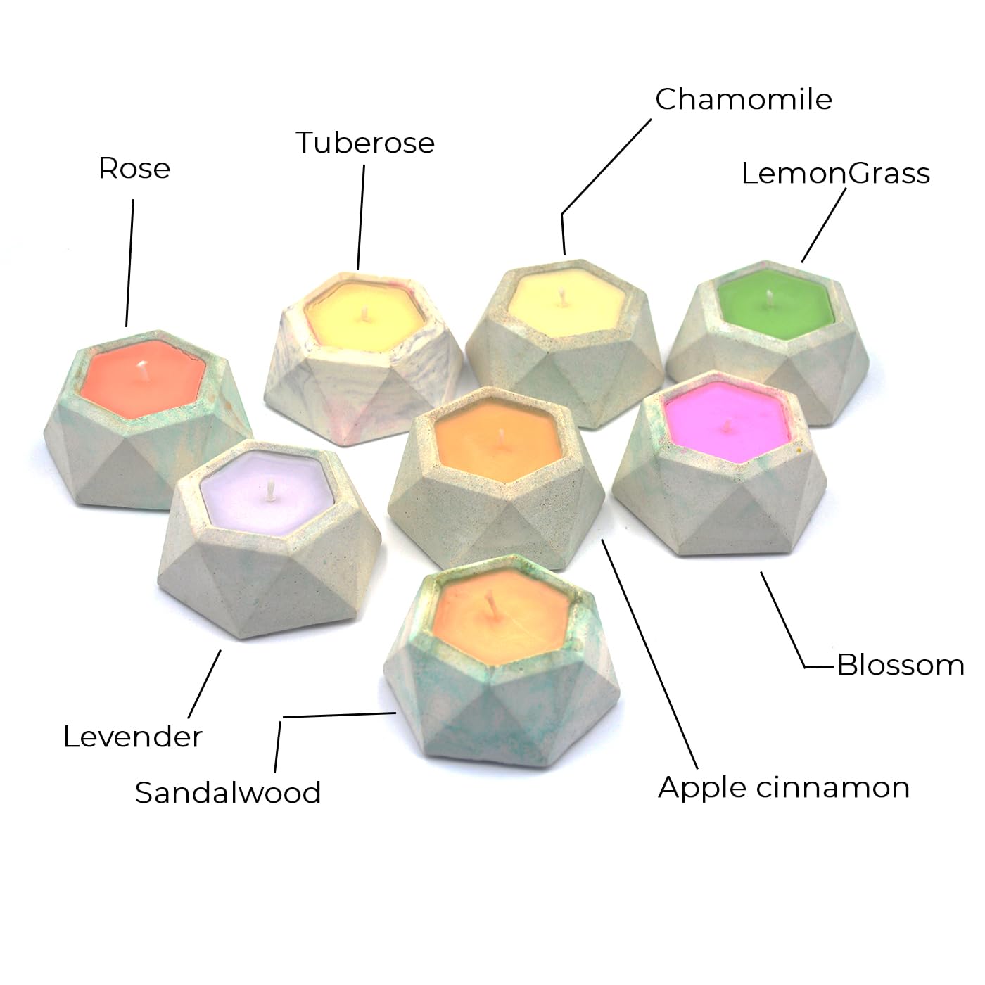 Premium Soy Scented Candle in Hexagon Container – Aromatherapy Decor