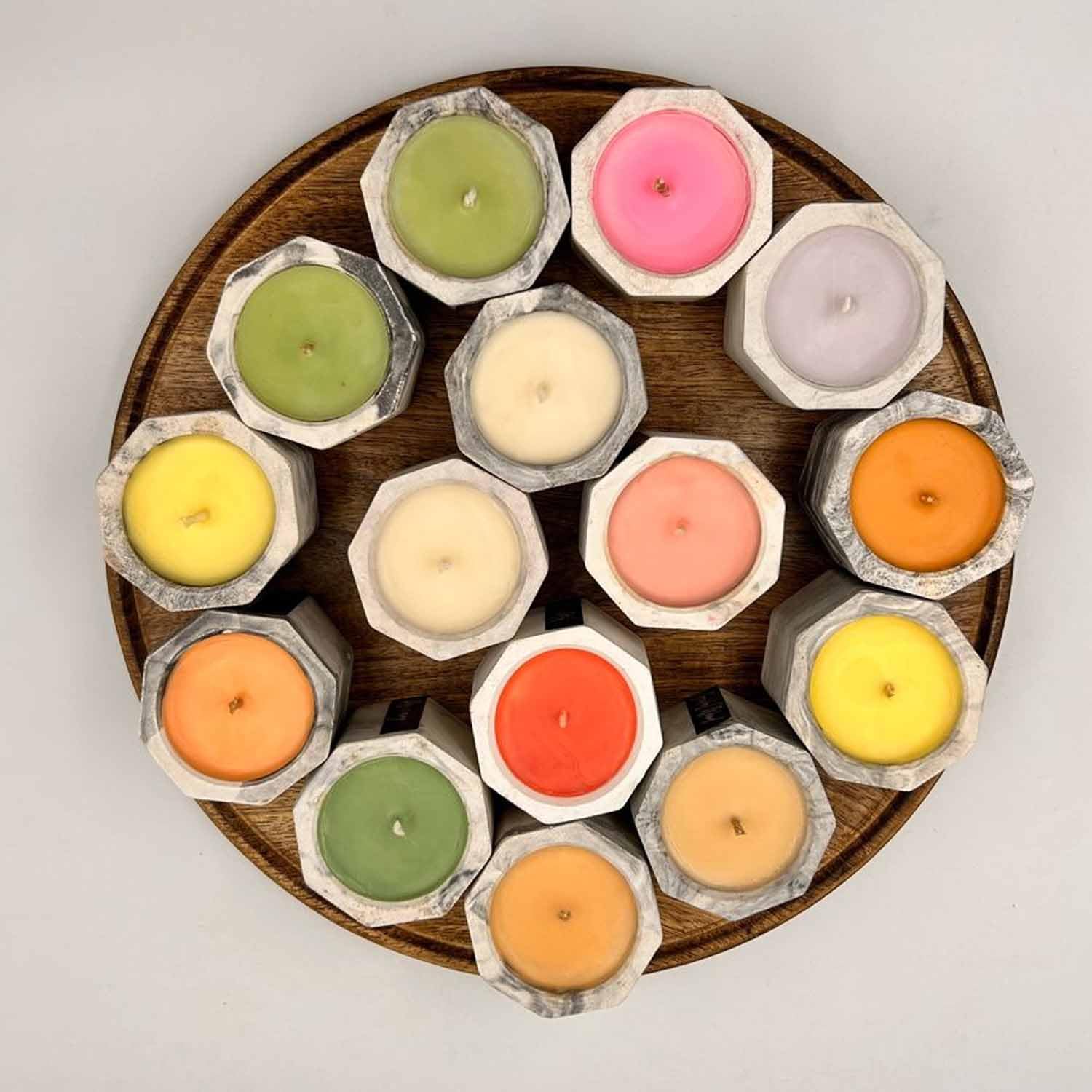 Soy Wax Cement Jar Candle Gift Box – 8 Mini Scented Candles (Tranquil Bloom)
