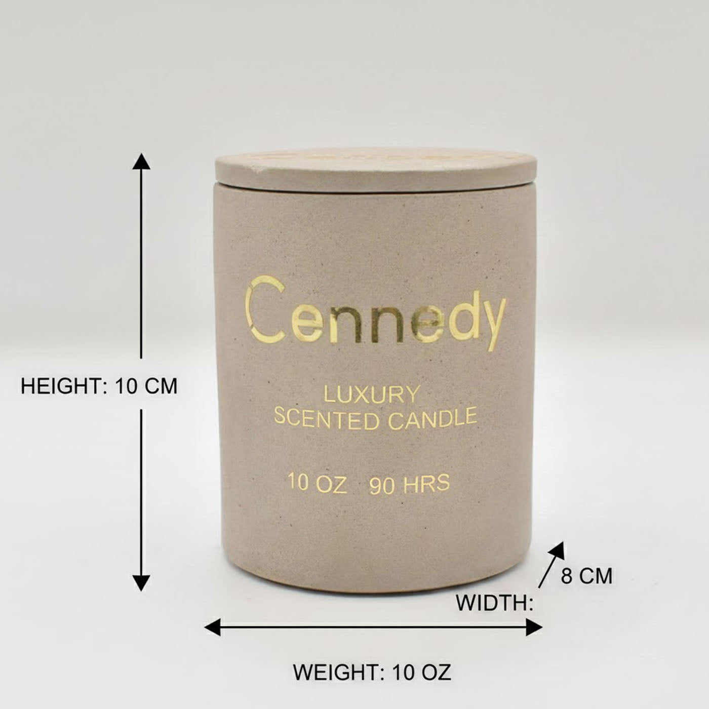 Coffe Vanilla Luxury Hand Crafted Scented Candle in Concrete Jar - 10 Oz