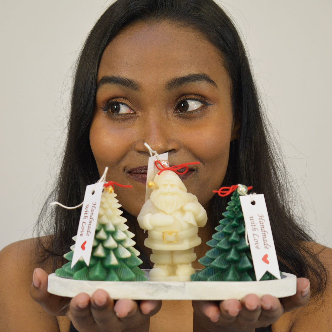 Christmas Candle Gift Set Handmade Lavender Chamomile Festive Décor