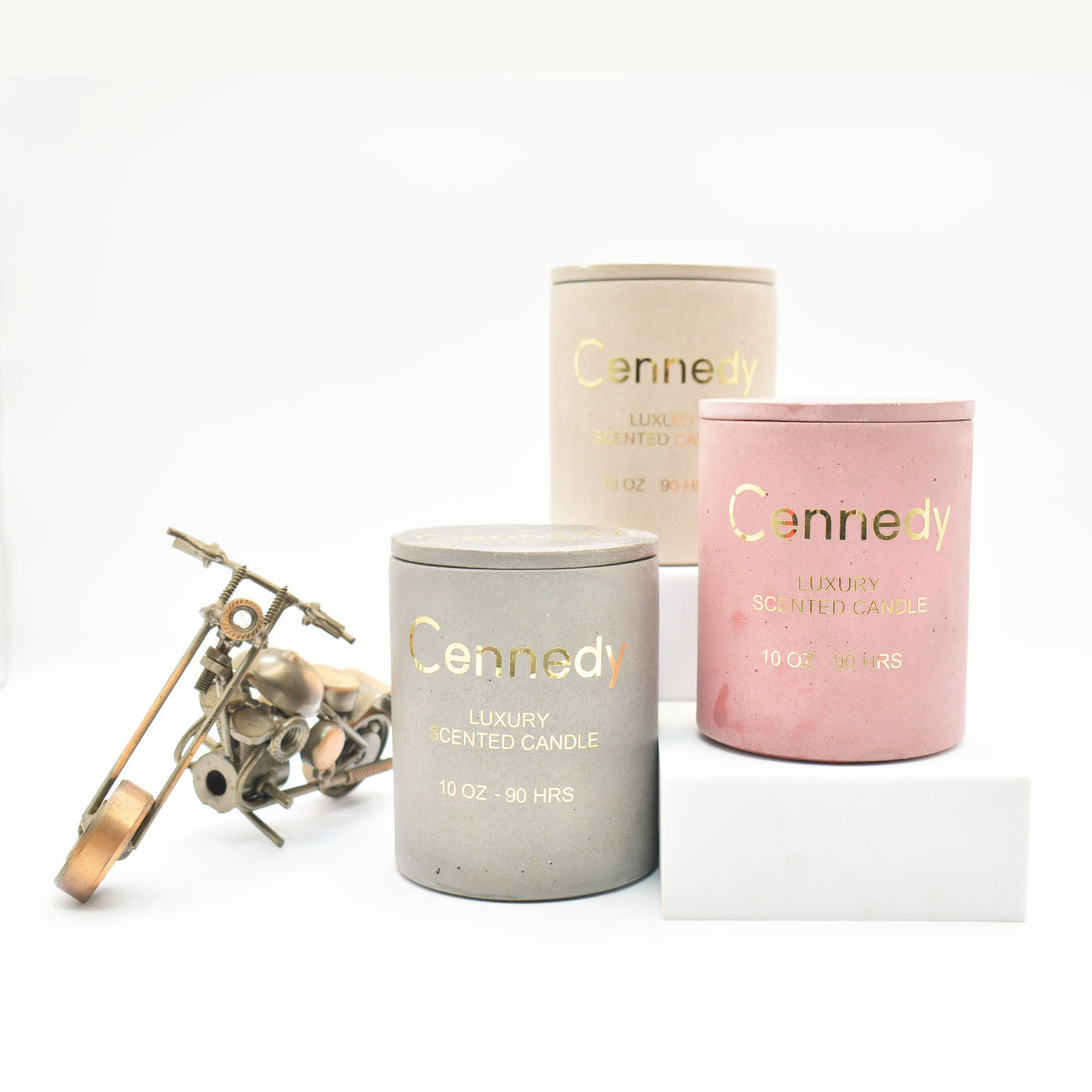 Luxury Tobacoo Vanilla Hand Crafted Scented Candle in Concrete Jar - 10 Oz