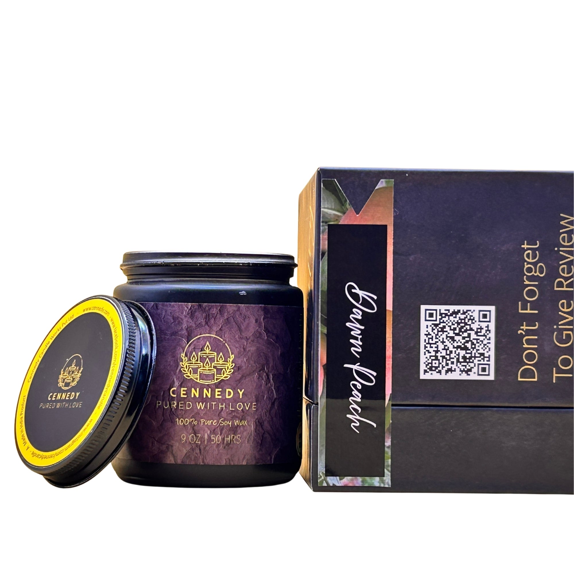 Dawn Peach candle in amber jar, Peach fragrance for meditation.