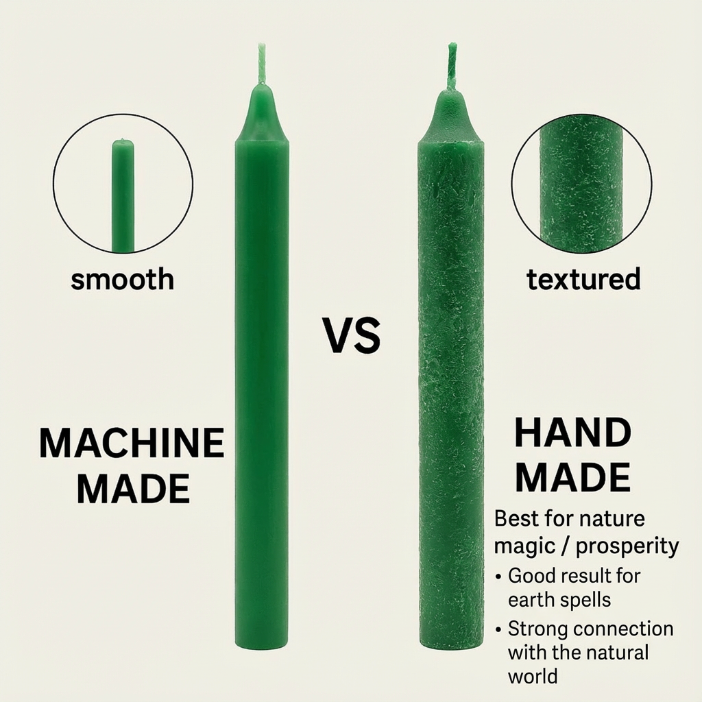 10 Pcs Hand Poured 6" Green Candles  – For Good Luck Spell  - Export Quality