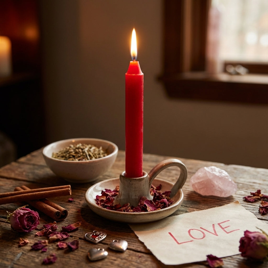 10 Pcs Hand Poured 6" Red Candles  – For Spell / Pagan - Export Quality