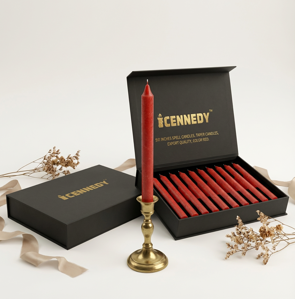 10 Pcs Hand Poured 6" Red Candles  – For Spell / Pagan - Export Quality