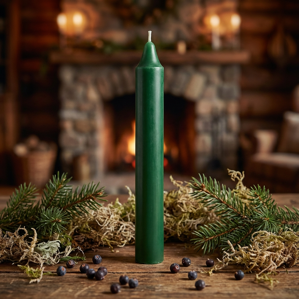 10 Pcs Hand Poured 6" Green Candles  – For Good Luck Spell  - Export Quality