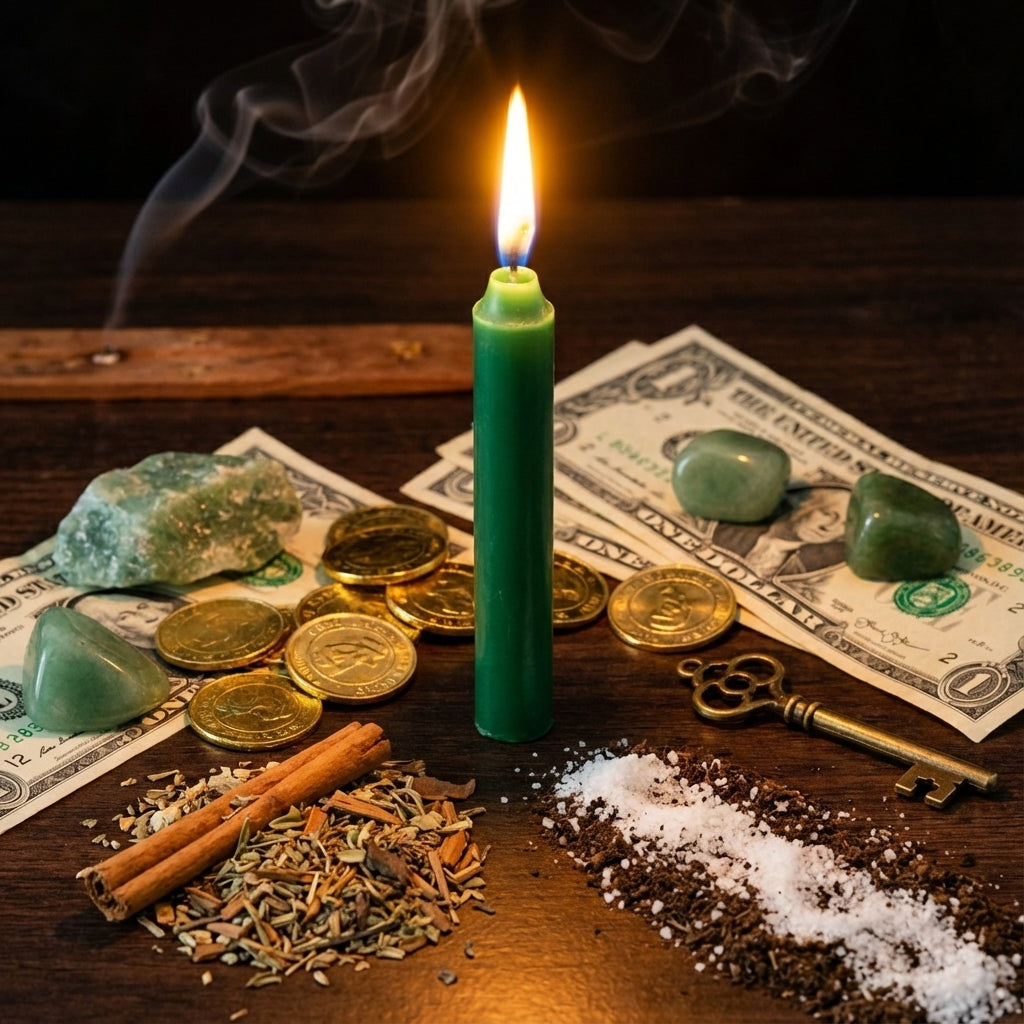 10 Pcs Hand Poured 6" Green Candles  – For Good Luck Spell  - Export Quality