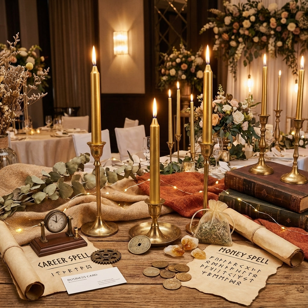 10 Pcs Hand Poured 6" Golden Candles  – For Spell / Pagan - Home Decor . Export Quality