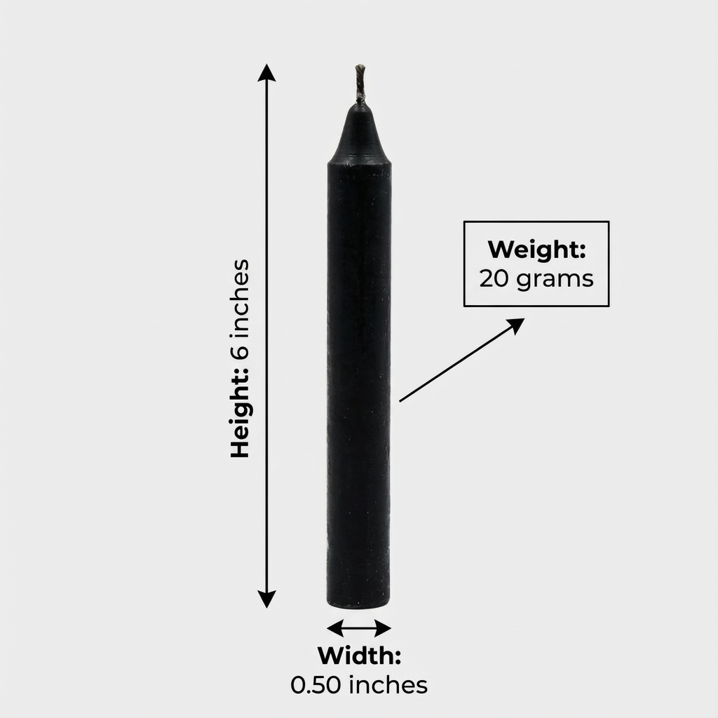 21 Pcs Hand Poured 6" Black Candles  – For Spell / Pagan, Witch Craft, Conjure, Rootwork