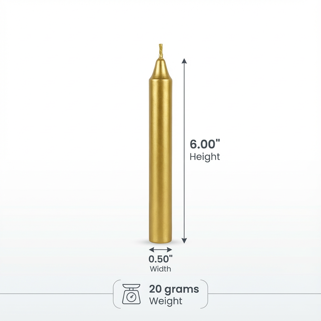 21 Pcs Hand crafted 6" Gold Candles  – For Spell / Pagan, Witch Craft, Conjure, Rootwork