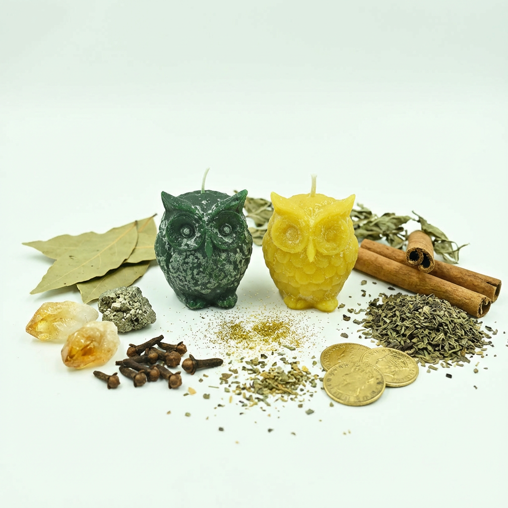 Baby Owl Pair Unique Desk, Shelf & Home Decoration , Money Spell , Good Luck Spell