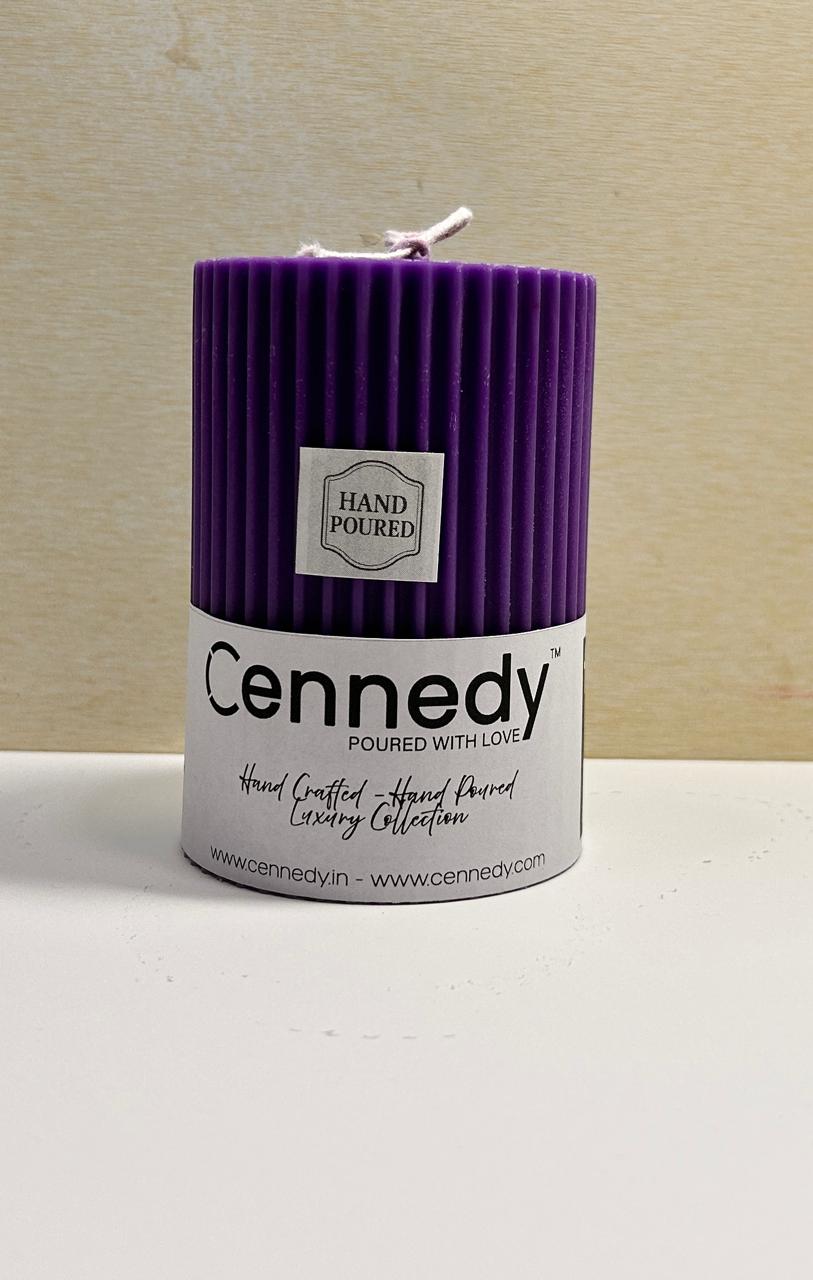 Hand-Poured Luxury Purple Pillar Candle | Artisanal Design | Premium Home Décor