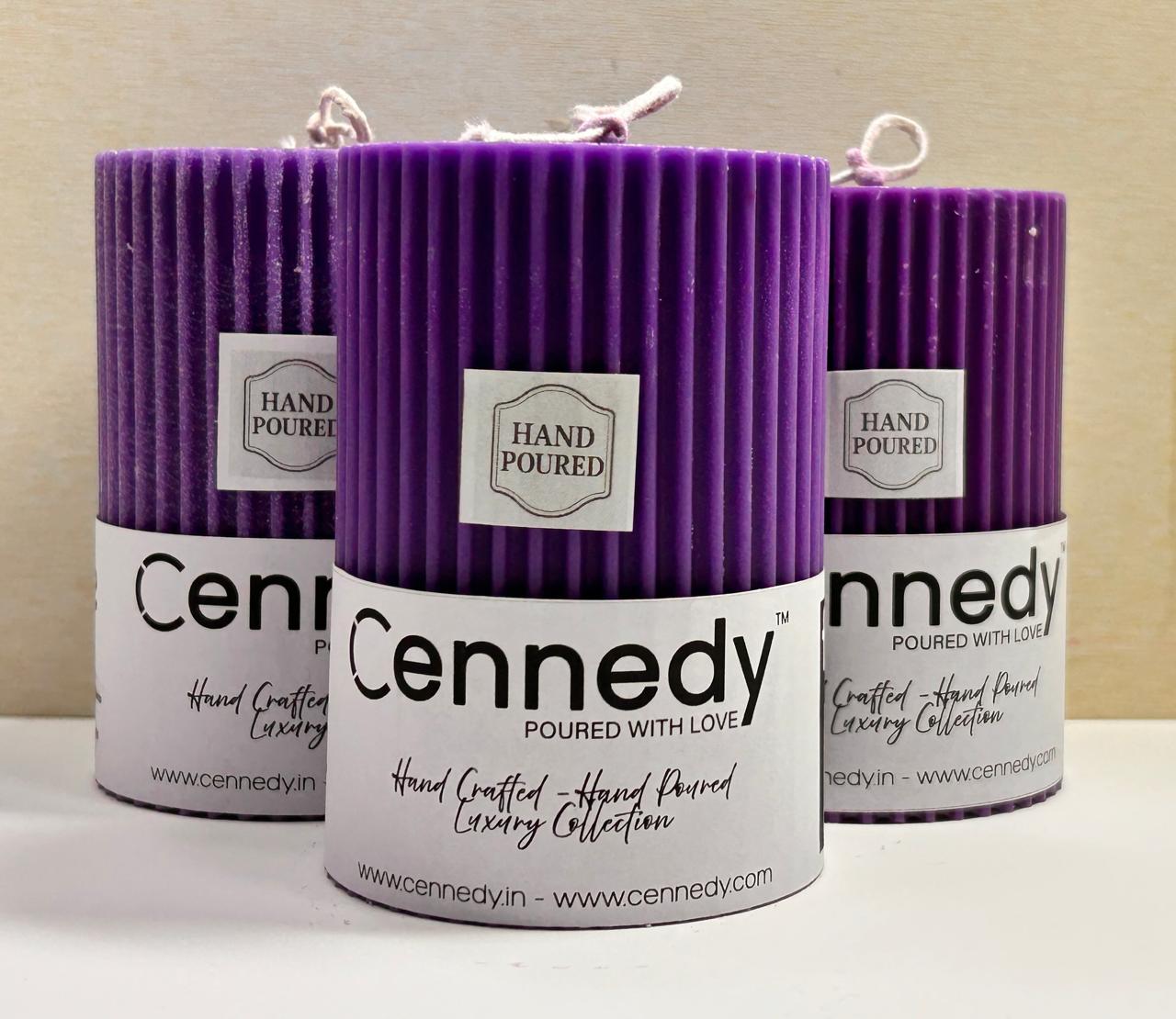 Hand-Poured Luxury Purple Pillar Candle | Artisanal Design | Premium Home Décor