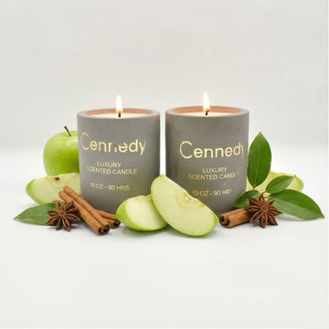 Apple Cinnamon Aromatic Hand Crafted Scented Candle in Concrete Jar