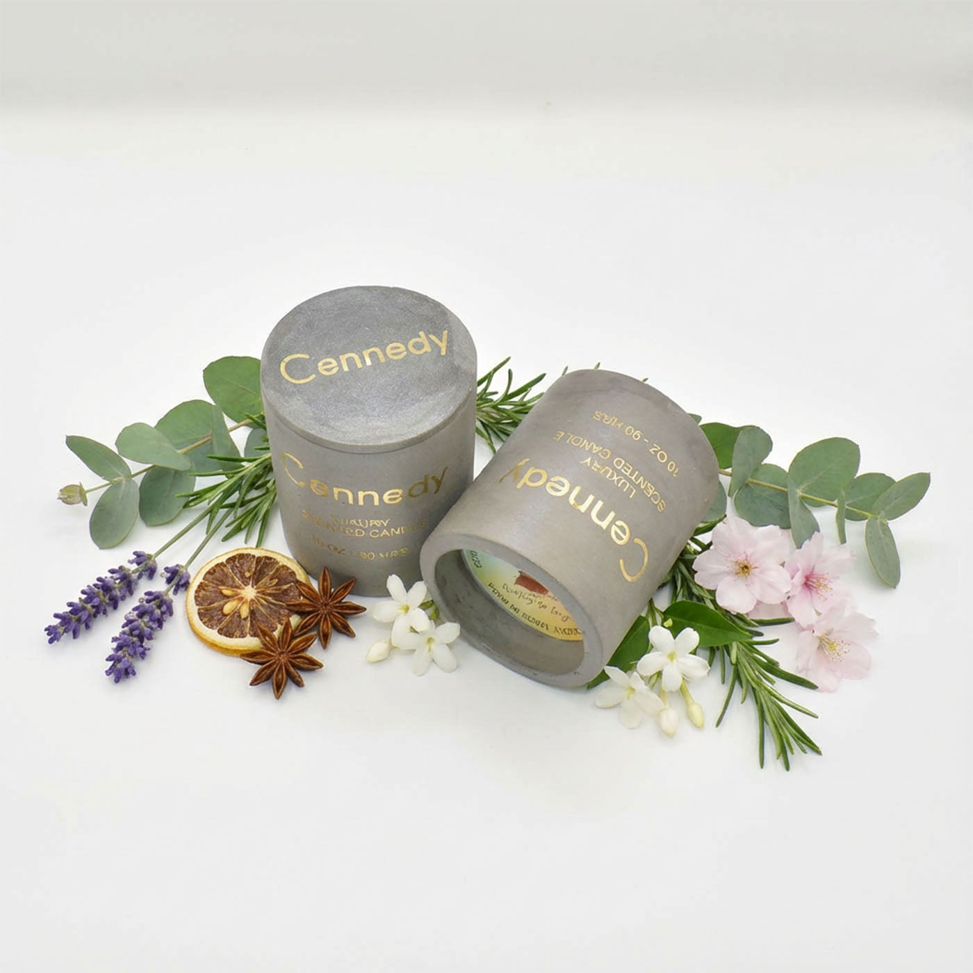 Aromatic Blossom Hand Crafted  Scented Candle in Concrete Jar