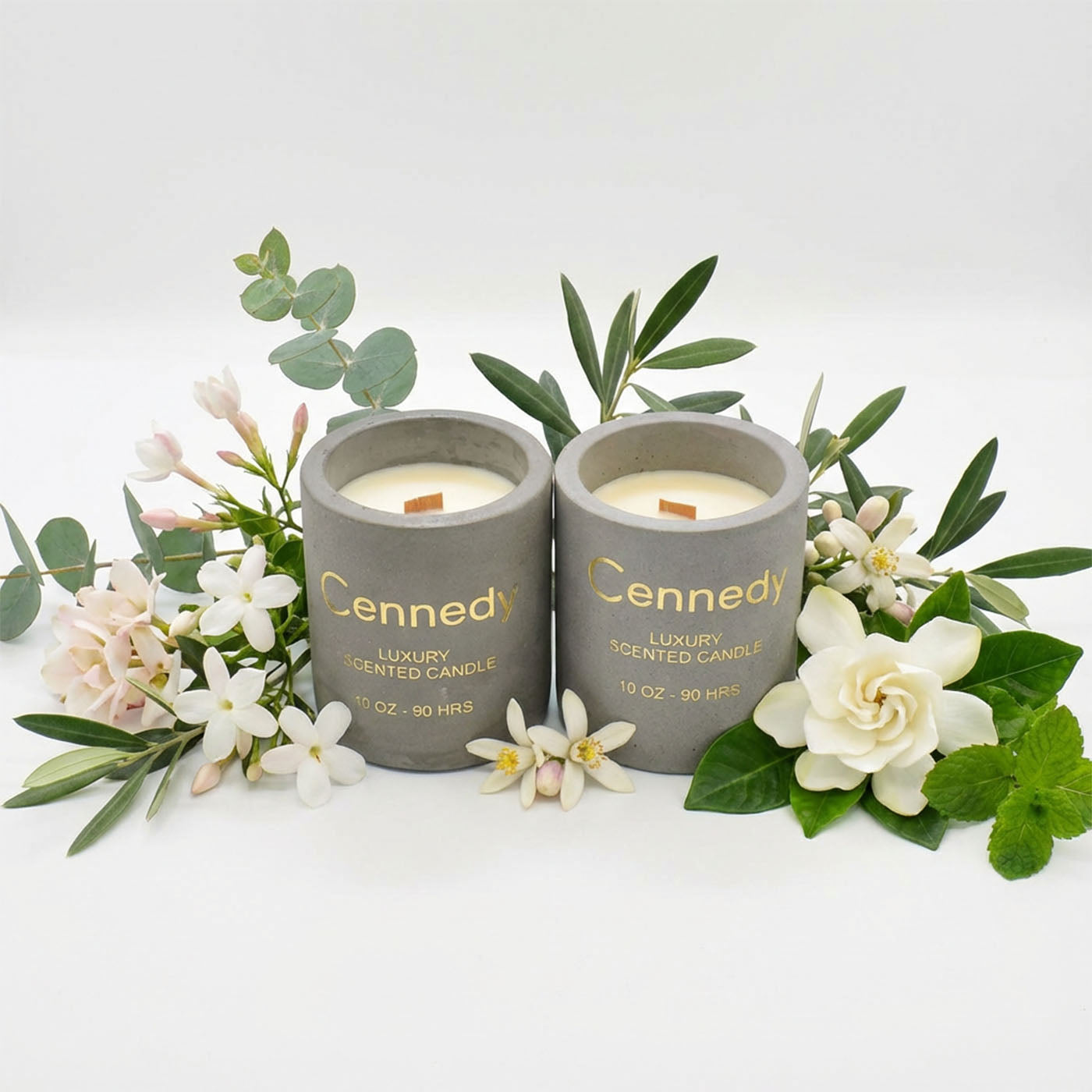 Aromatic Blossom Hand Crafted  Scented Candle in Concrete Jar