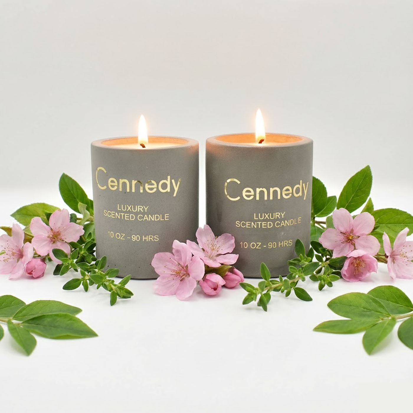 Aromatic Blossom Hand Crafted  Scented Candle in Concrete Jar