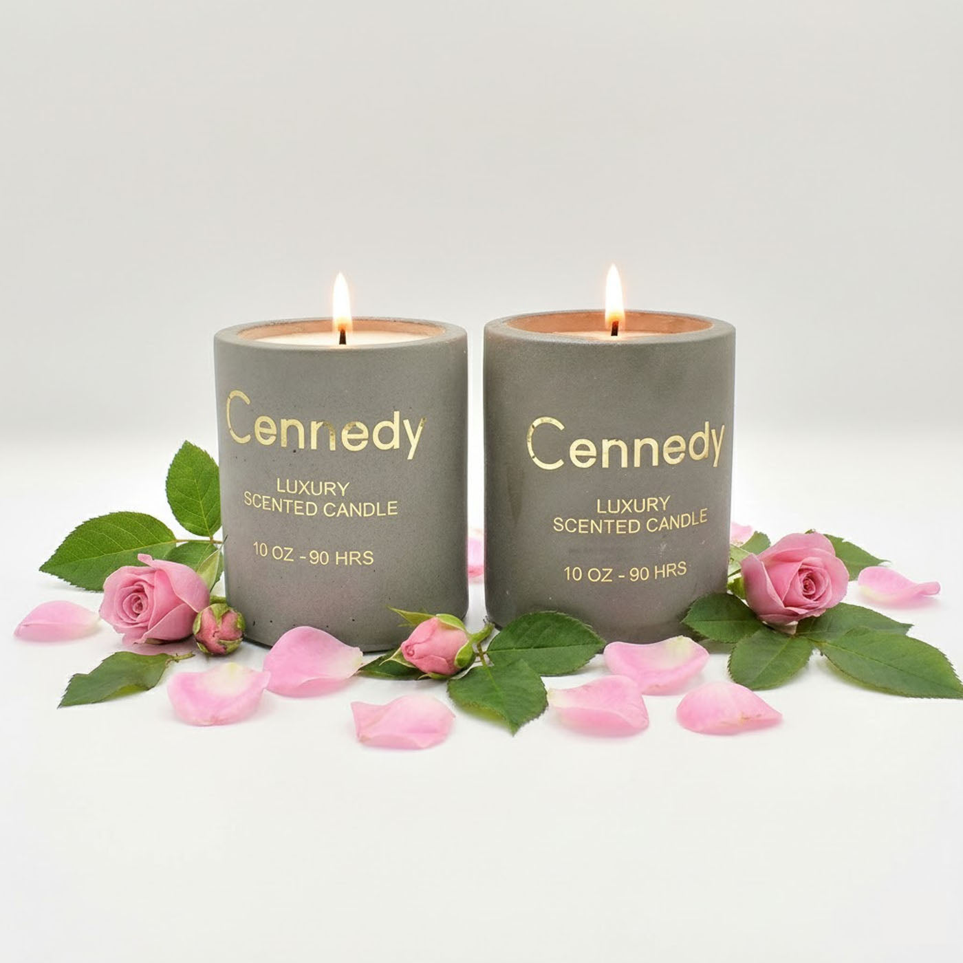 Petal Rose Aromatic Hand Crafted Scented Candle in Concrete Jar