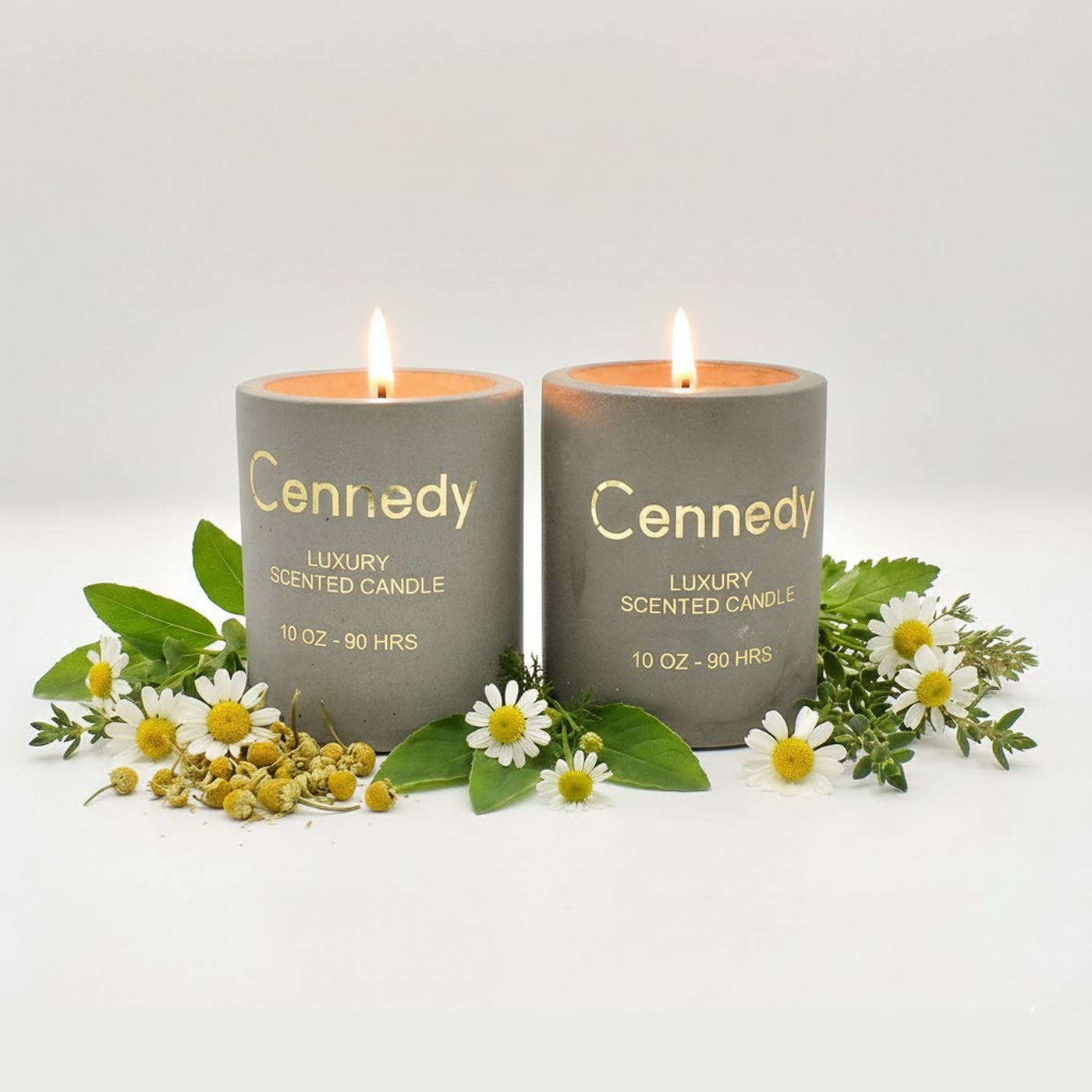 Dreamy Chamomile Aromatic Hand Crafted Scented Candle in Concrete Jar