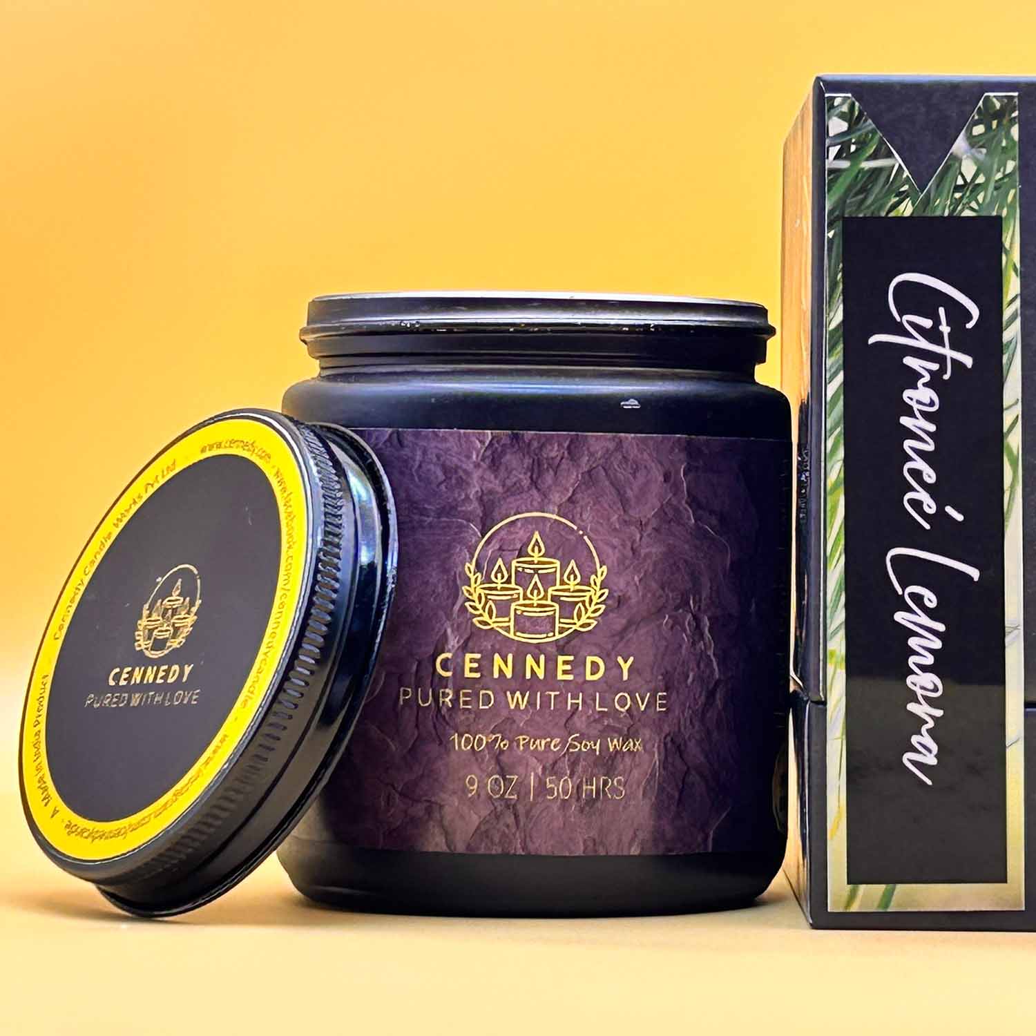 Lemongrass Luxury Scented Candle for Meditation, Spa, Birthday & Luxury Gift