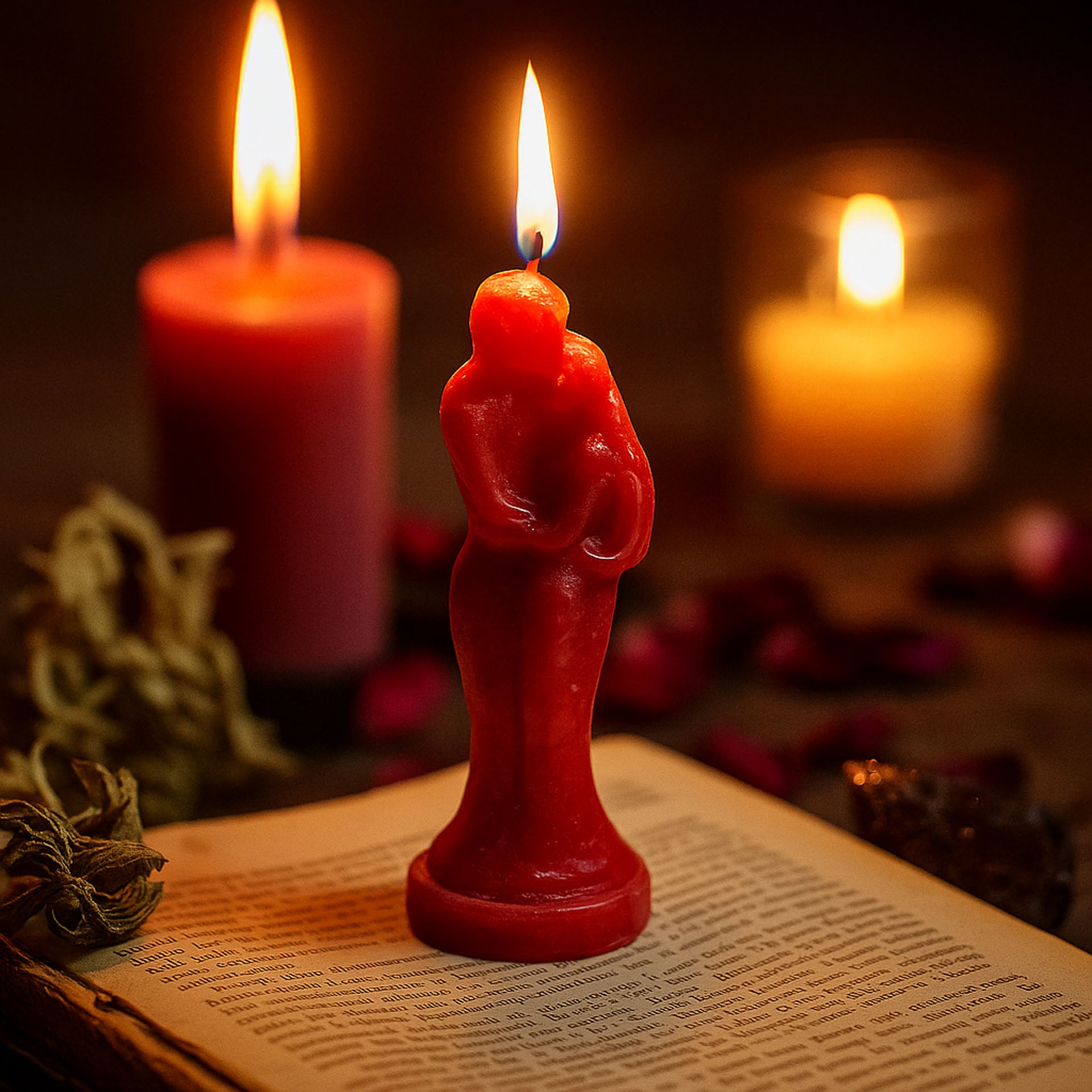 Red Couple Candles, Pack Of 2 , Perfect Uses For Hoodoo , Love Spell Tradition