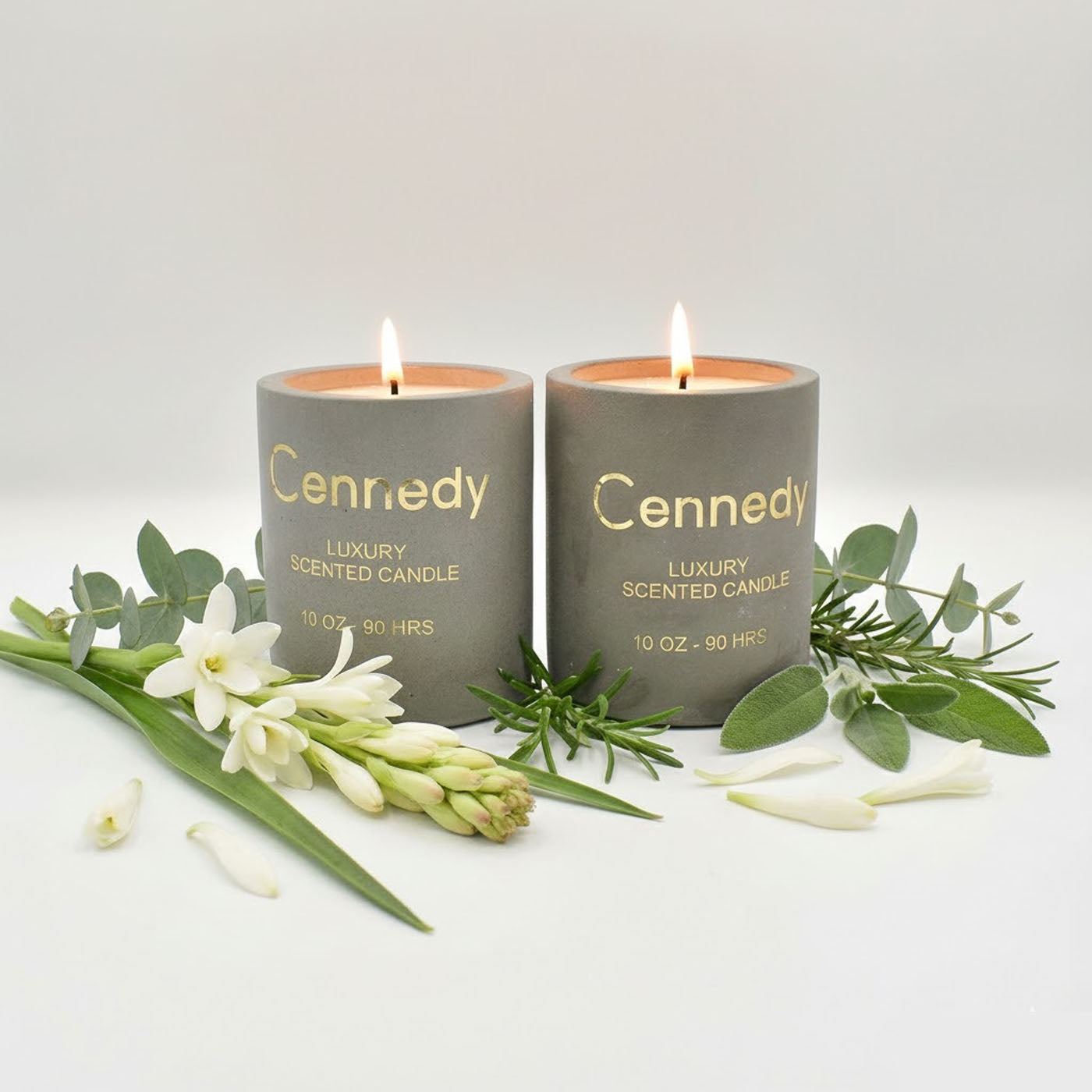 Magical Tuberose Hand Crafted Scented Candle in Concrete Jar