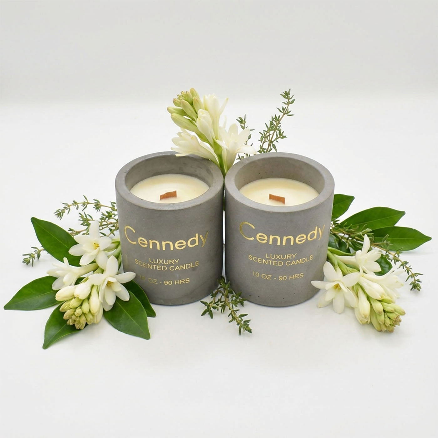 Magical Tuberose Hand Crafted Scented Candle in Concrete Jar