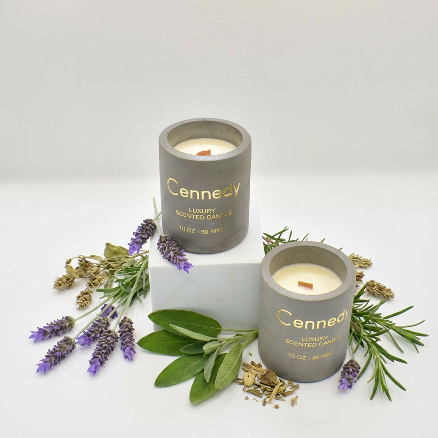 Mystic Lavender Aromatic Hand Crafted  Scented Candle in Concrete Jar