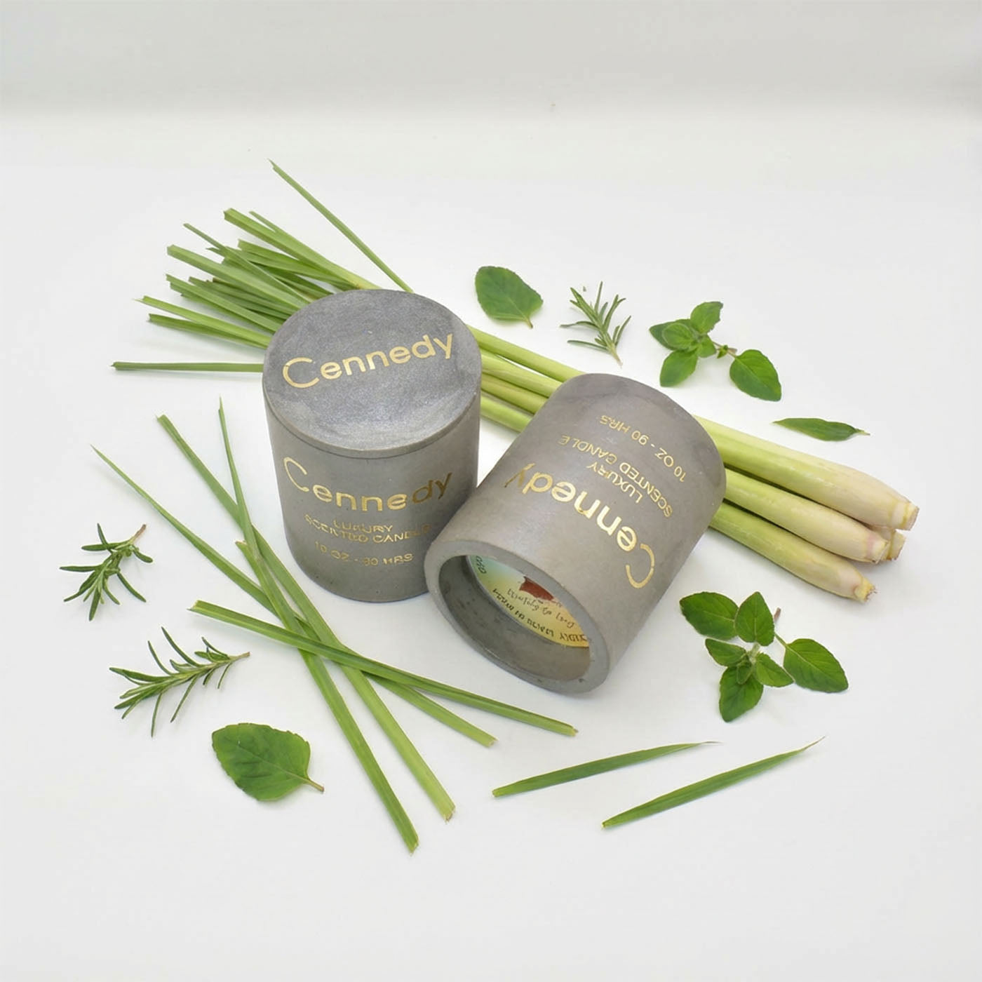 Aromatic Lemongrass Hand Crafted Scented Candle in Concrete Jar
