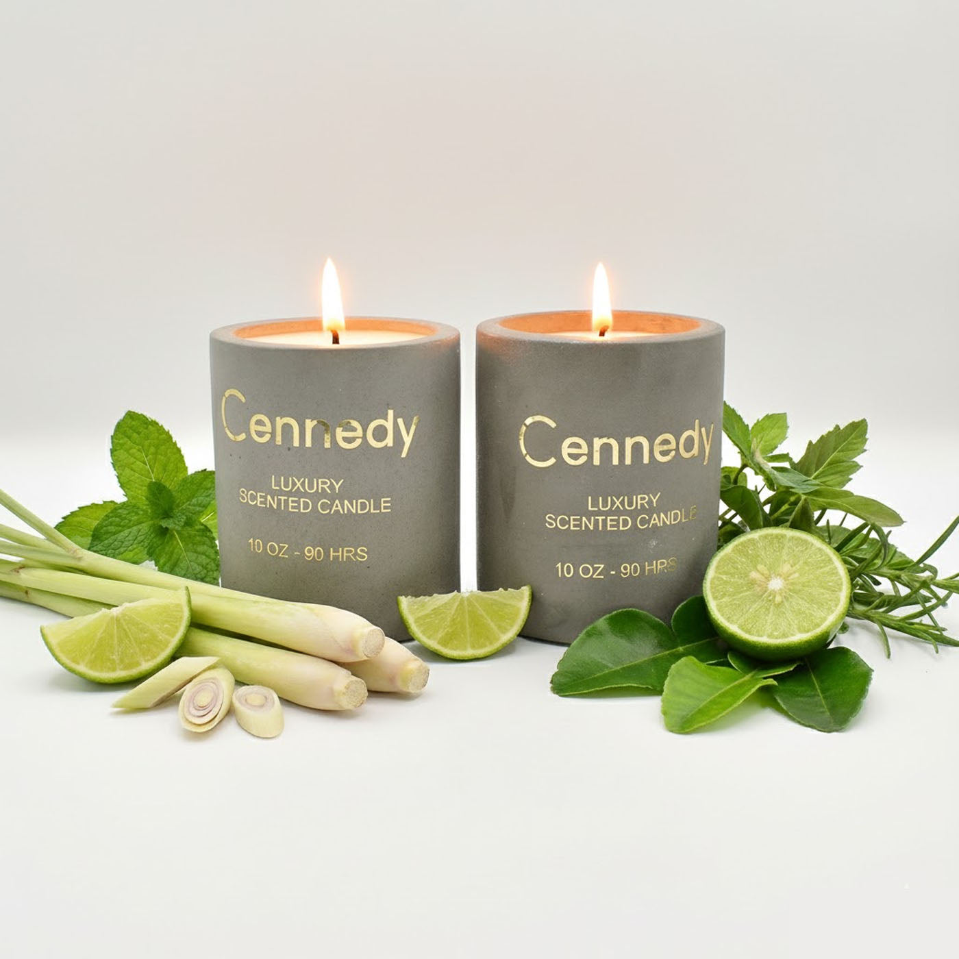 Aromatic Lemongrass Hand Crafted Scented Candle in Concrete Jar
