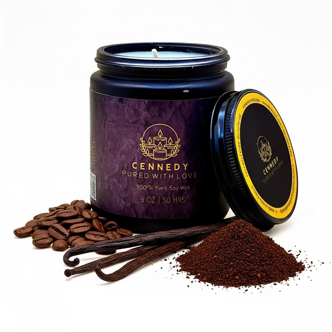 Matcha Melt amber jar candle blends coffee-vanilla fragrance for relaxation.