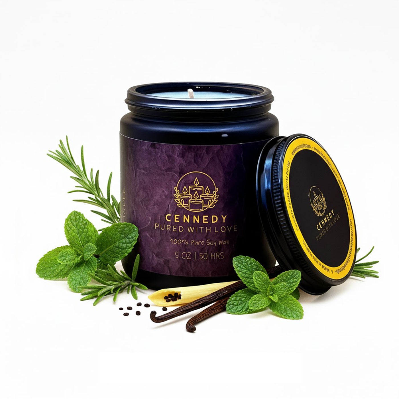 Mint Vanilla Luxury Scented Candle for Meditation, Spa, Birthday & Luxury Gift
