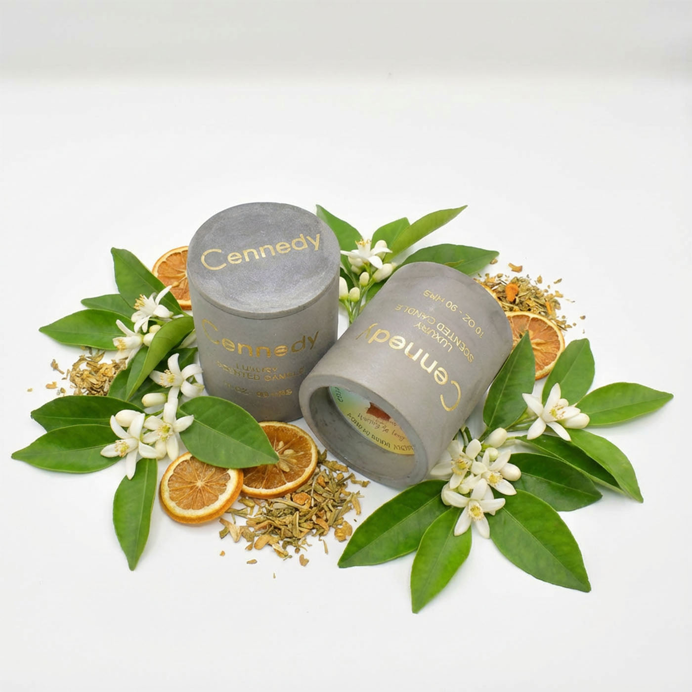 Golden Neroli Aromatic Hand Crafted Scented Candle in Concrete Jar