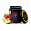 Dawn Peach candle in amber jar, Peach fragrance for meditation.