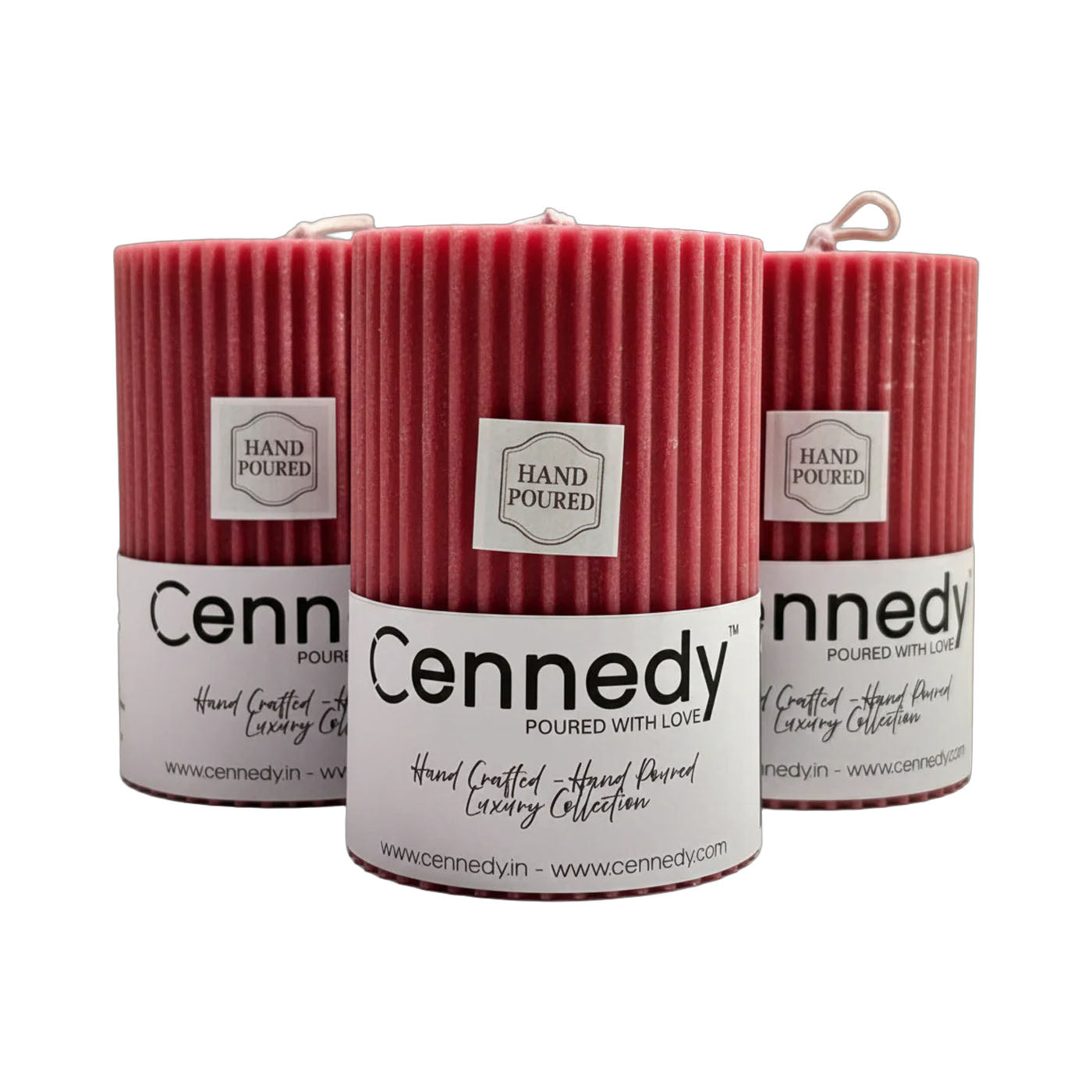 Hand-Poured Luxury Pillar Candle – Textured Ribbed Design for Home Décor