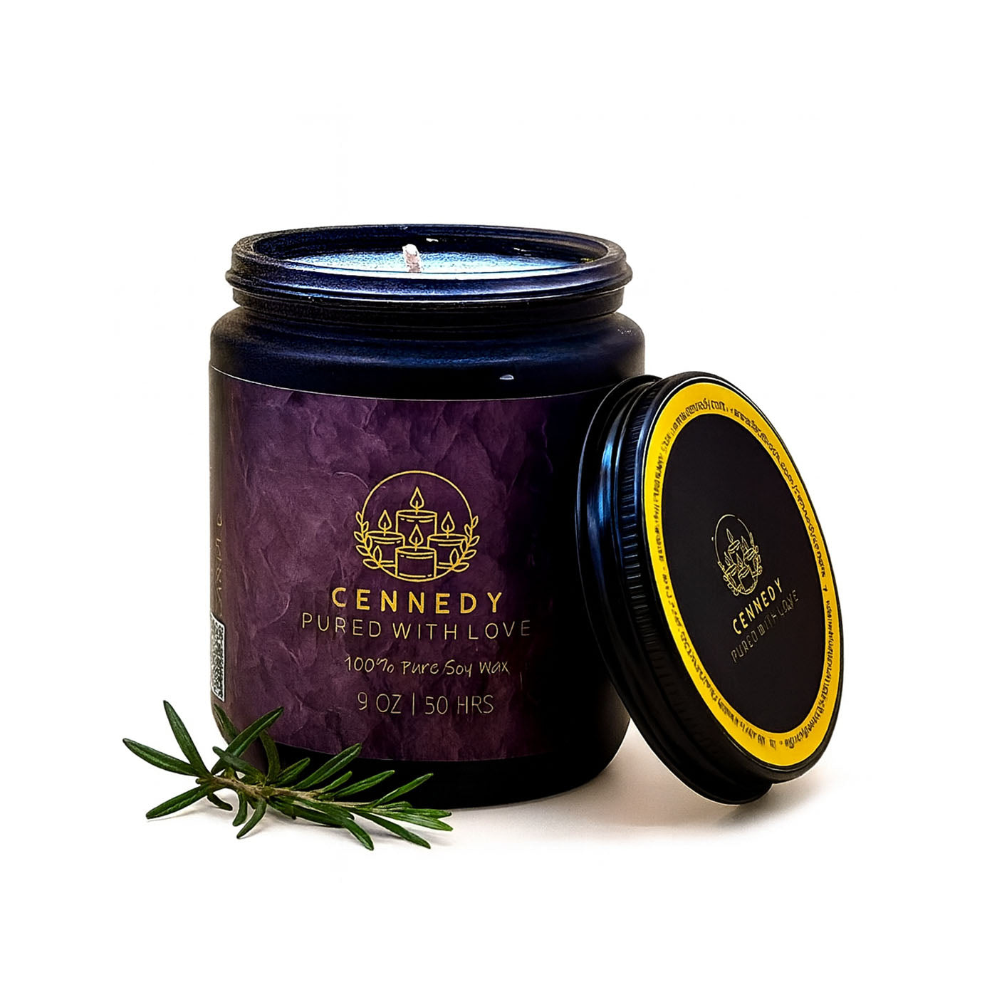 Rosemary Luxury Aromatic Amber Jar Scented Candle