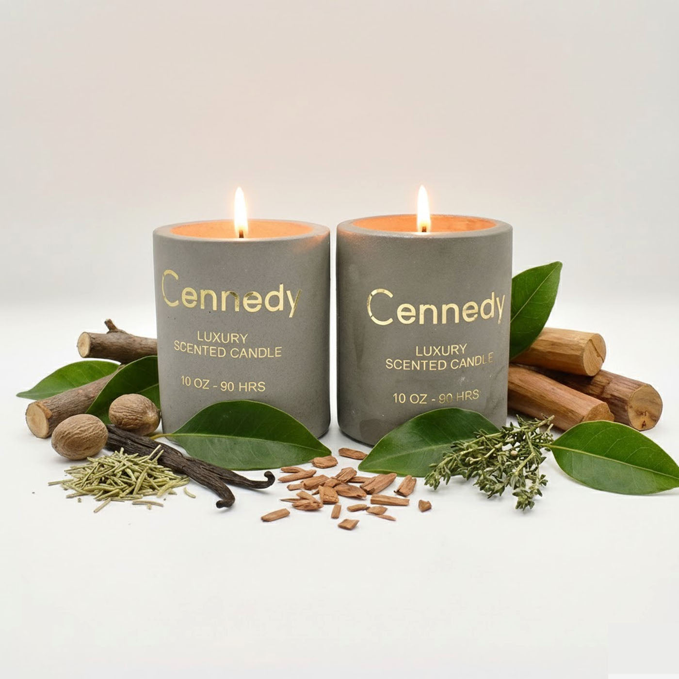 Indian Sandalwood Aromatic Hand Crafted  Scented Candle in Concrete Jar