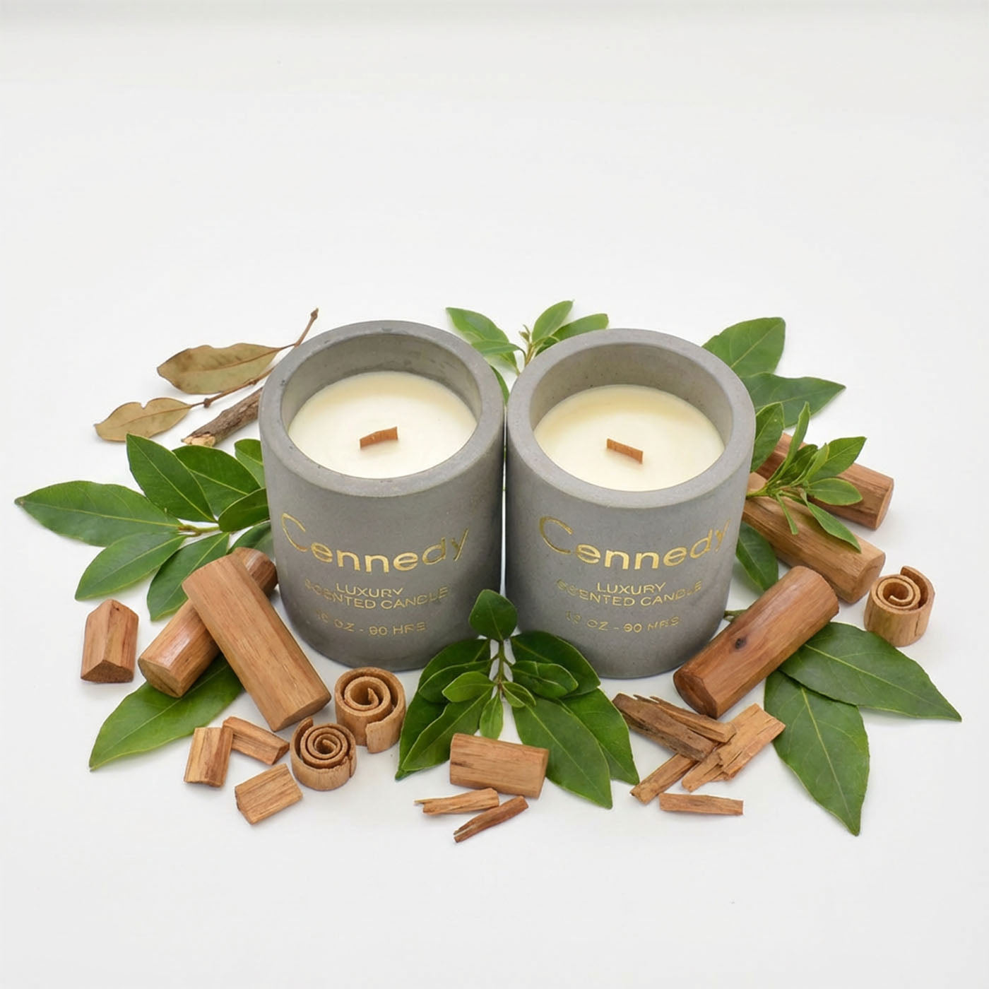 Indian Sandalwood Aromatic Hand Crafted  Scented Candle in Concrete Jar