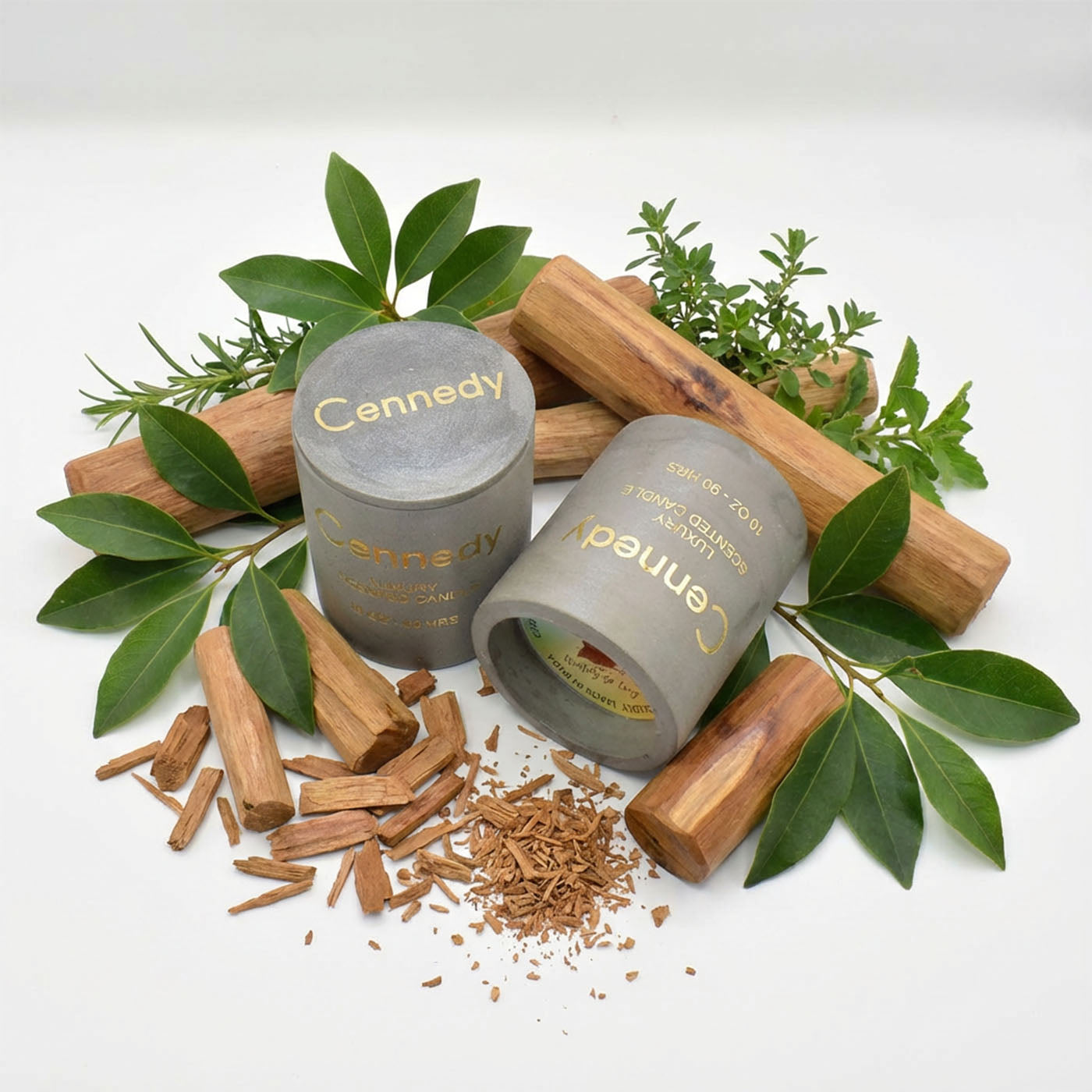 Indian Sandalwood Aromatic Hand Crafted  Scented Candle in Concrete Jar